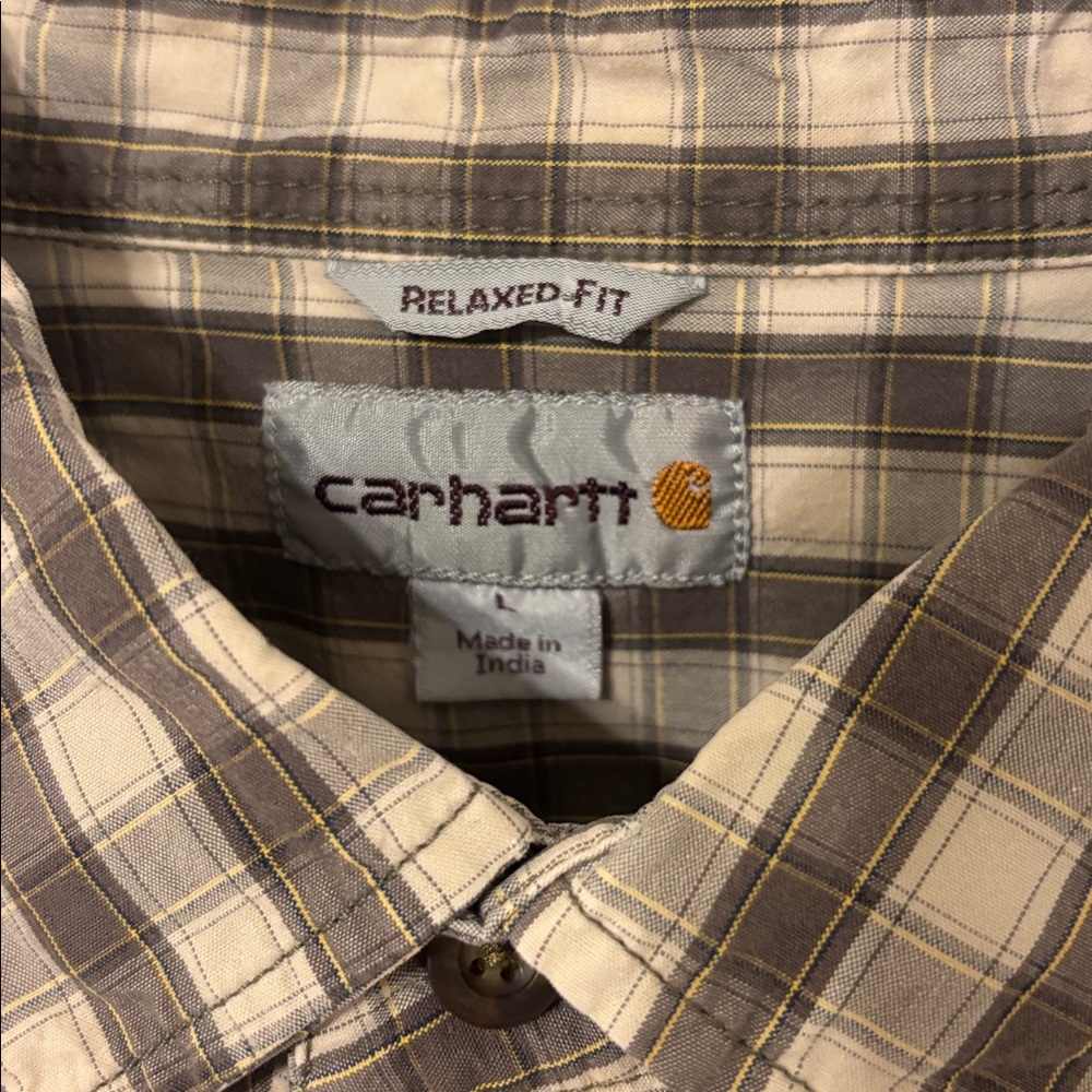 Carhartt Tan and Brown Plaid Shirt - Picture 3 of 3